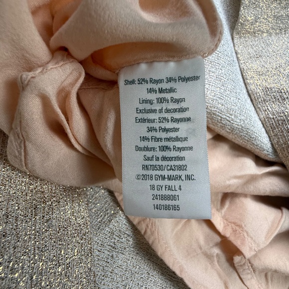 Gymboree Girls Shift Dress Rose Gold, Special Occasion, Holiday, Size 7 - Picture 10 of 11